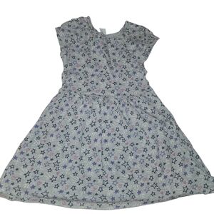 Gymboree Grey Star Print Dress with Navy and Purple Accents